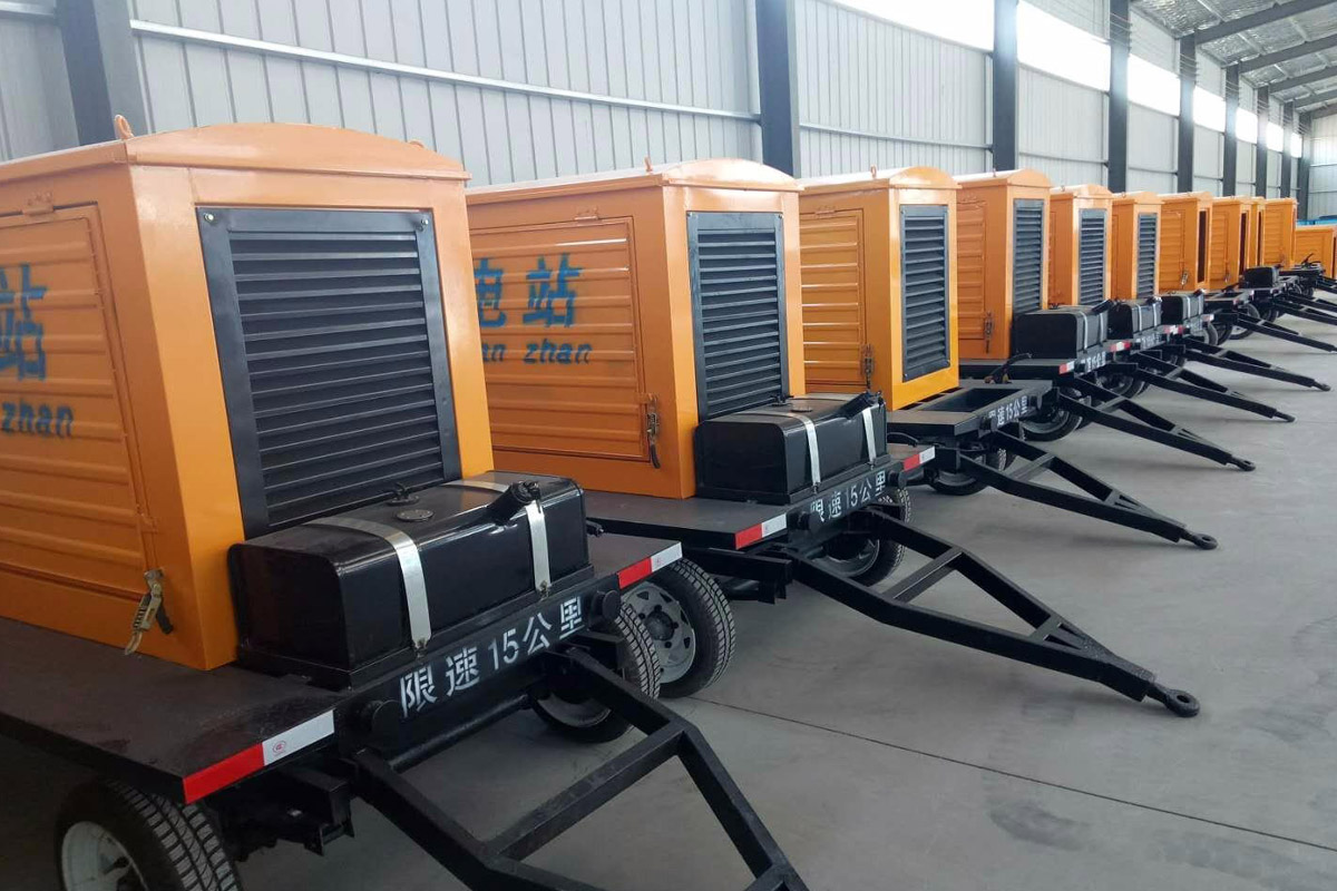 三台发电机租赁施工现场